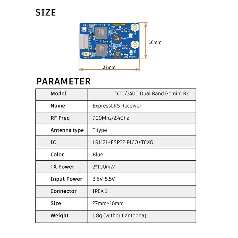 B78B-900Mhz 2.4Ghz 915M ELRS R - Drone Racing Receiver incelemesi ve fiyatı